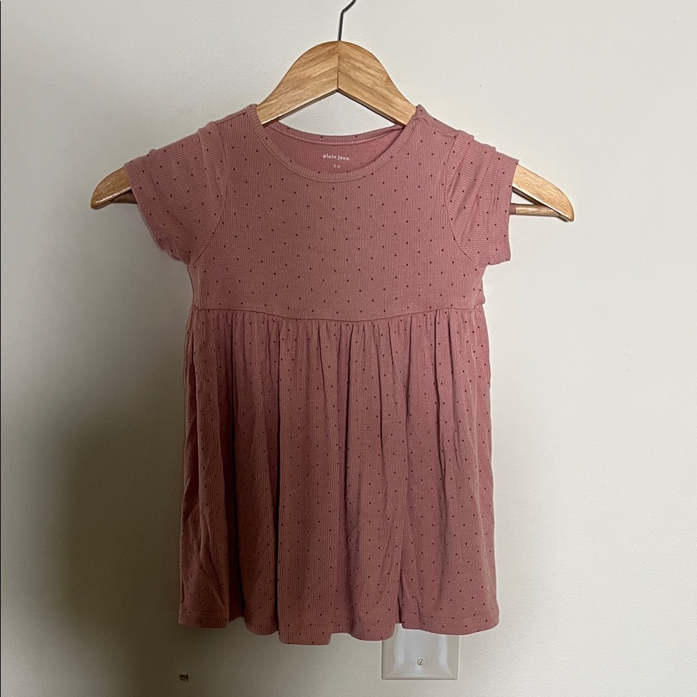 Pink Short Sleeve Babydoll Style Dress